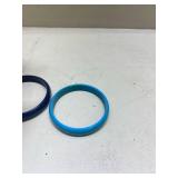 Blue Plastic Bangle Bracelets Set