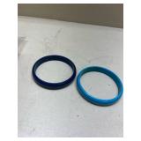 Blue Plastic Bangle Bracelets Set