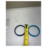 Blue Plastic Bangle Bracelets Set