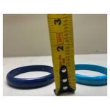 Blue Plastic Bangle Bracelets Set