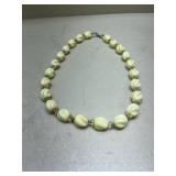 Carved Cream Bead Necklace