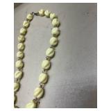 Carved Cream Bead Necklace