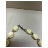 Carved Cream Bead Necklace