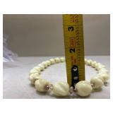 Carved Cream Bead Necklace