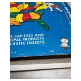 1975 Hasbro United States Puzzle Map with State Capitals
