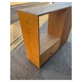 Mid Century Oak Media Stand with Sliding Doors