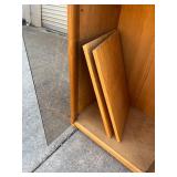 Mid Century Oak Media Stand with Sliding Doors