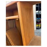 Mid Century Oak Media Stand with Sliding Doors