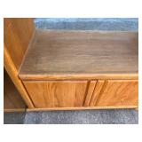 Mid Century Oak Media Stand with Sliding Doors