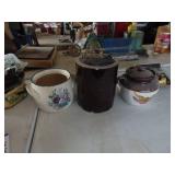 3 Crockware Pieces - One Damaged - One McCoy