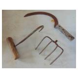 Hay Hook - Knife and Pitchfork Head