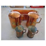 Copper Tray and Salt and Pepper shakers