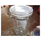 Blue Insulators and Clear Glassware