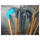 Selection of Walking Canes - Green Handle