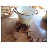 Enamel Ware Container and Hobblers