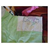 Baby Quilt and Assorted Fabric