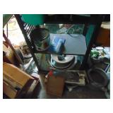 Green Wicker Shelf With Contents