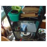 Green Wicker Shelf With Contents