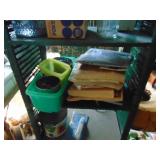 Green Wicker Shelf With Contents