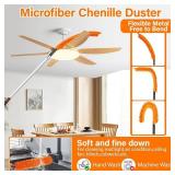 26FT High Reach Duster Cleaning Kit with 5-20 FT Extension Pole,High Ceiling Dusting and Window Cleaning Kit with Microfiber Feather Duster,Cobweb Duster,Ceiling Fan Duster,Window Squeegee Cleaner