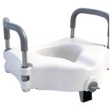 5" Raised Toilet Seat with Removable Padded Handles, Toilet Seat Riser Fit for Seniors, Elevated Toilet Seat & Durable Construction & Secure Locking