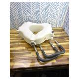 5" Raised Toilet Seat with Removable Padded Handles, Toilet Seat Riser Fit for Seniors, Elevated Toilet Seat & Durable Construction & Secure Locking