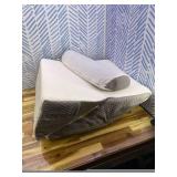 Wedge Pillow Headboard, 3PCS Orthopedic Bed Wedge Pillow Set for After Surgery, Adjustable Pillow Wedge for Acid Reflux & Back Pain Relief, Sleeping, Back Pillow for Bed Sitting Up, White/Grey