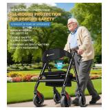 Retails for $210! Rollator Walkers with Seat,450Lb Rolling Walkers,23.76lbs(10.8kg) Extra-Wide Heavy-Duty Rollator Walkers with Seat and Brakes for Seniors and Adults Bariatric with Large Aluminum (Bl