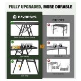 Foldable Grill Table with Mesh Desktop, 200lbs 3Ft Portable Folding Table, Height Adjustable Metal Table for Ourdoor, Camping, Picnic, BBQ and Beach, RV, 35.4" L x 23.6" W