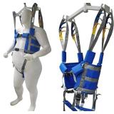 Retails for $160! Patient Lift Aid Sling Assist Elederly Senior Transfer Belt Sit Stand Walk Straps Harness Fold Up Full Body Support Leg Excisers Blue