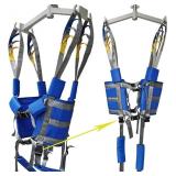 Retails for $160! Patient Lift Aid Sling Assist Elederly Senior Transfer Belt Sit Stand Walk Straps Harness Fold Up Full Body Support Leg Excisers Blue