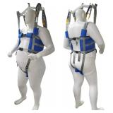 Retails for $160! Patient Lift Aid Sling Assist Elederly Senior Transfer Belt Sit Stand Walk Straps Harness Fold Up Full Body Support Leg Excisers Blue