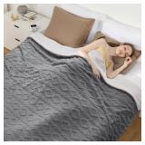 CAROMIO Electric Blanket King Size Dual Control - Thick Tufted Sherpa Heated Blanket with 10 Heating Levels and 10 Time Settings, ETL Certified Fast Heating Blankets King Size 90" 100", Grey