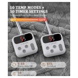 CAROMIO Electric Blanket King Size Dual Control - Thick Tufted Sherpa Heated Blanket with 10 Heating Levels and 10 Time Settings, ETL Certified Fast Heating Blankets King Size 90" 100", Grey