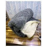 CAROMIO Electric Blanket King Size Dual Control - Thick Tufted Sherpa Heated Blanket with 10 Heating Levels and 10 Time Settings, ETL Certified Fast Heating Blankets King Size 90" 100", Grey