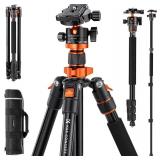 K&F CONCEPT Tripod for Camera, 78" Aluminum Camera Tripod, 81" Tripods & Monopods, Stable Heavy Duty Travel Tripod for DSLR Cameras, Max Load 22 lbs
