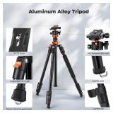 K&F CONCEPT Tripod for Camera, 78" Aluminum Camera Tripod, 81" Tripods & Monopods, Stable Heavy Duty Travel Tripod for DSLR Cameras, Max Load 22 lbs