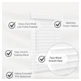 Retails for $118! Lotus & Windoware Cordless, 2 Inch Faux Wood Blind, 46" Wide x 72" Long, Window Blinds, Blinds & Shades, Blinds for Indoor Windows, Smooth, Bright White - 46" x 72",Bright White