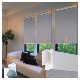 Motorized Blinds No Drill Automatic Blinds for Windows Cordless Roller Shades Electric Blinds with Remote Control Smart Blinds (Grey, 34.5 x 72)