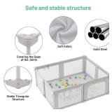 Retails for $118! Baby Playpen, 73" x 61" Large Foldable Playpen with Mat for Babies and Toddlers, Play Pen with Soft Breathable Mesh, Ocean Balls and Pull Links, Baby Playard for Indoor & Outdoor, Gr