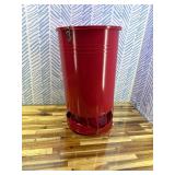 Solution4Patio 50LB No-Waste Chicken Feeder, Large Capacity Gravity Dispenser with Spill Control & 16 Feeding Ports Poultry Feeder for Outdoors & Hen Coop (Red)