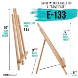 U.S. Art Supply 18" Large Tabletop Display Easel - Beechwood Artist A-Frame Display Stand, Wooden Easel for Painting, Canvas Stand, (Pack of 1) Classrooms Events Photo Picture Sign Holder