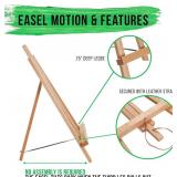 U.S. Art Supply 18" Large Tabletop Display Easel - Beechwood Artist A-Frame Display Stand, Wooden Easel for Painting, Canvas Stand, (Pack of 1) Classrooms Events Photo Picture Sign Holder