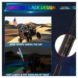 5FT Whip Light RGB LED LED Whips with Remote Lighted Whip for UTV Side by Side Ploaris RZR Ranger Can-am ATV Dune Buggy 4 Wheeler
