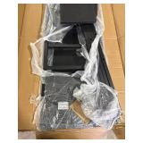 WLIVE Black Dresser TV Stand for 45, 50, 55 inch TV, Entertainment Center with LED Lights & Charging Station, Chest of Drawers with 8 Fabric Drawers and Open Shelves for Living Room, Hallway, Wood Top