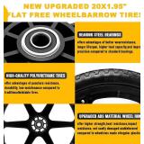 20" Flat Free Wheels Compatible with rubbermaid Wheelbarrow Tires (5/8 inch bearing)