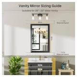 24x36 Inch Black Bathroom Mirror for Wall, Thick Metal Framed Rectangle Mirrors for Over Sink, Bedroom, Living Room, Entryway, Anti-Rust, HD Tempered Glass