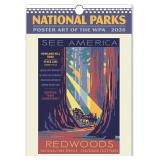 National Parks WPA Oversize Wall Calendar 2026 13.4" x 19" Spiral Bound with Hanger