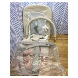 3-in-1 Portable Baby Bouncer & Rocker Chair for Newborn to Toddler - 4 Adjustable Recline Positions, Breathable Cotton Fabric, Natural Vibration, Supports Up to 33 lbs (Oatmeal Khaki)