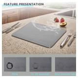 GOPRETY Quick Dry Stone Drying Mat for Kitchen Counter - 24" 16" Extra Large Absorbent Diatomaceous Earth Dish Rack Mat, Non-Slip Stone Drying Mat for Kitchen Dishes
